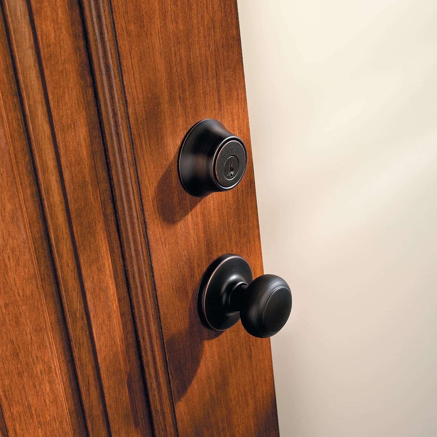 Alternative view of Kwikset 660 Deadbolt Deadbolt Lock, Venetian Bronze Round Exterior Keyed Front Entry Door, Pick Resistant SmartKey Rekey Security, Single Cylinder Dead Bolt