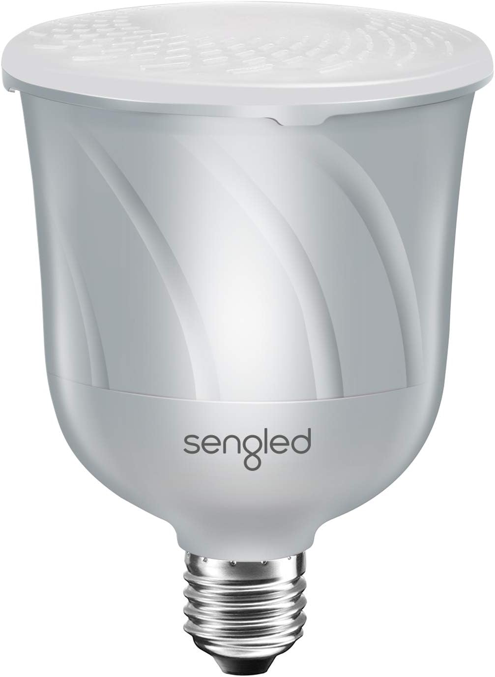 Sengled Pulse LED Smart Bulb with JBL Bluetooth Speaker, App Controlled Up to 8 BR30 LED Light Bulbs with Starter Kit, E26 Base, Compatible with Amazon Alexa, White, 2 Pack