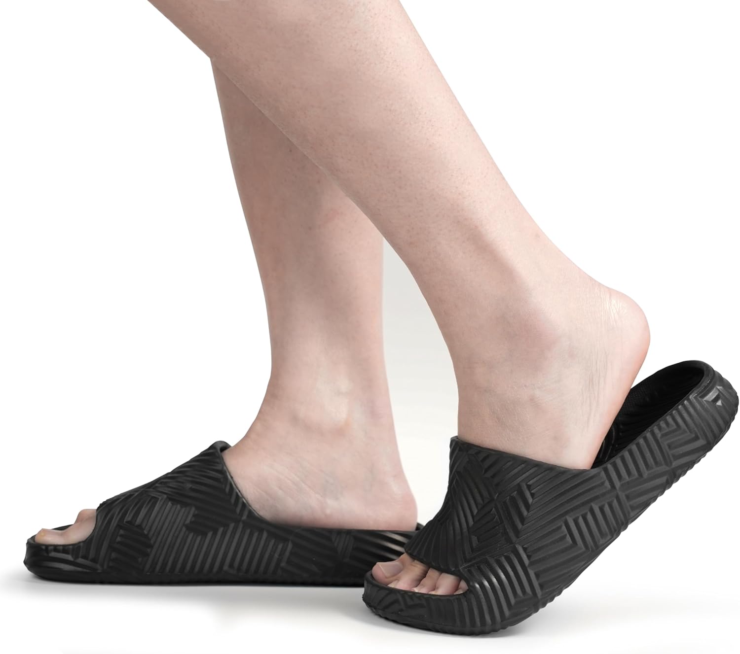 Weweya Slides for Women and Men - Bathroom Shower Shoes - Non Slip House Slippers - Lightweight Beach Sandals