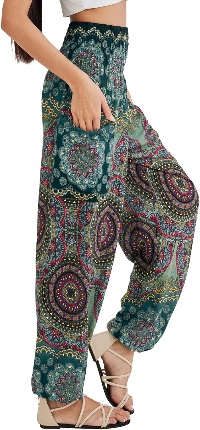 Joob Joob Boho Pants for Women - Hippie Harem Pants Women - Womens Yoga Pants u2013 Comfy Bohemian Flowy Hippie Clothes