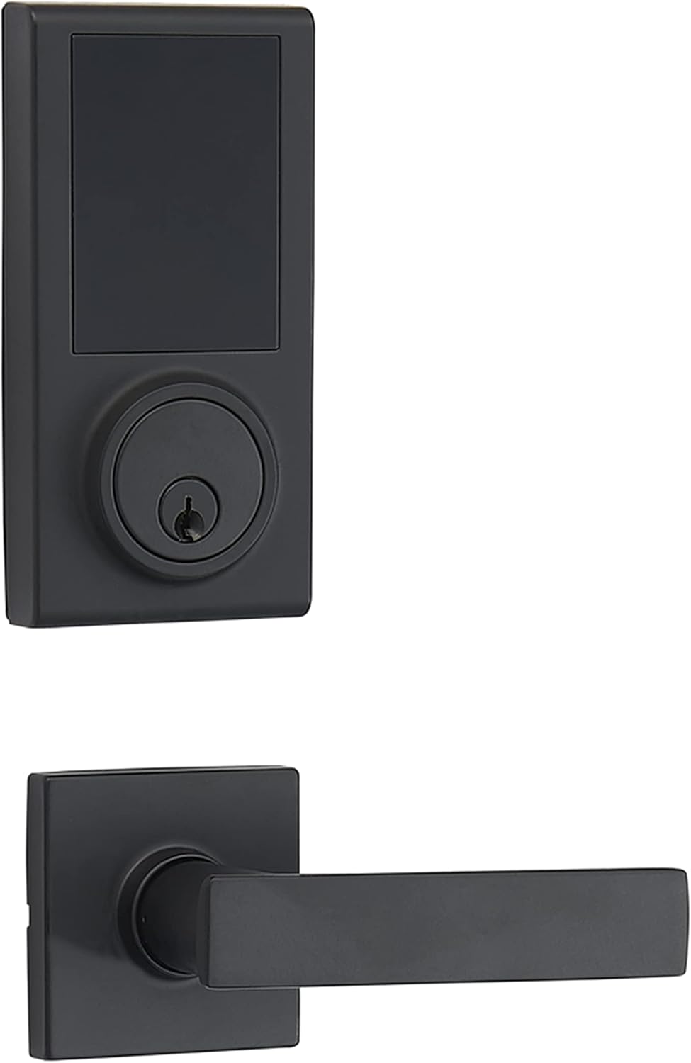 Alternative view of Amazon Basics Grade 3 Electronic Touchscreen Deadbolt Door Keypad Lock with Passage Lever, Matte Black, 133mm H Uppper x 65.3mm H Lower