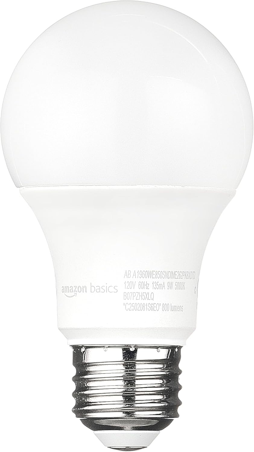 Alternative view of Amazon Basics A19 Dusk to Dawn Sensor LED Outdoor Light Bulb, 60W Equivalent, Energy-Efficient 9W, Daylight 5000K, E26 Base, 10,000 Hours, 2 Count (Pack of 1)