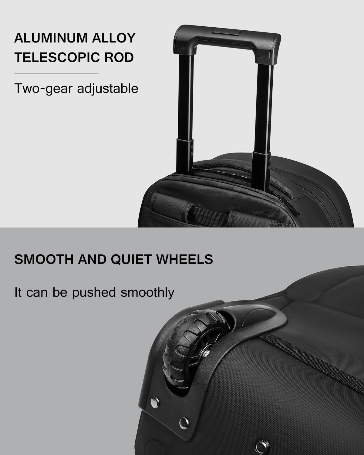 Alternative view of Vacuum Rolling Backpack Travel with One-Click Compression, Airline Approved Carry On Luggage with TSA Lock, 17 Inch Roller Suitcase Laptop Bag with USB Charging Port for Business Trips,Outdoor