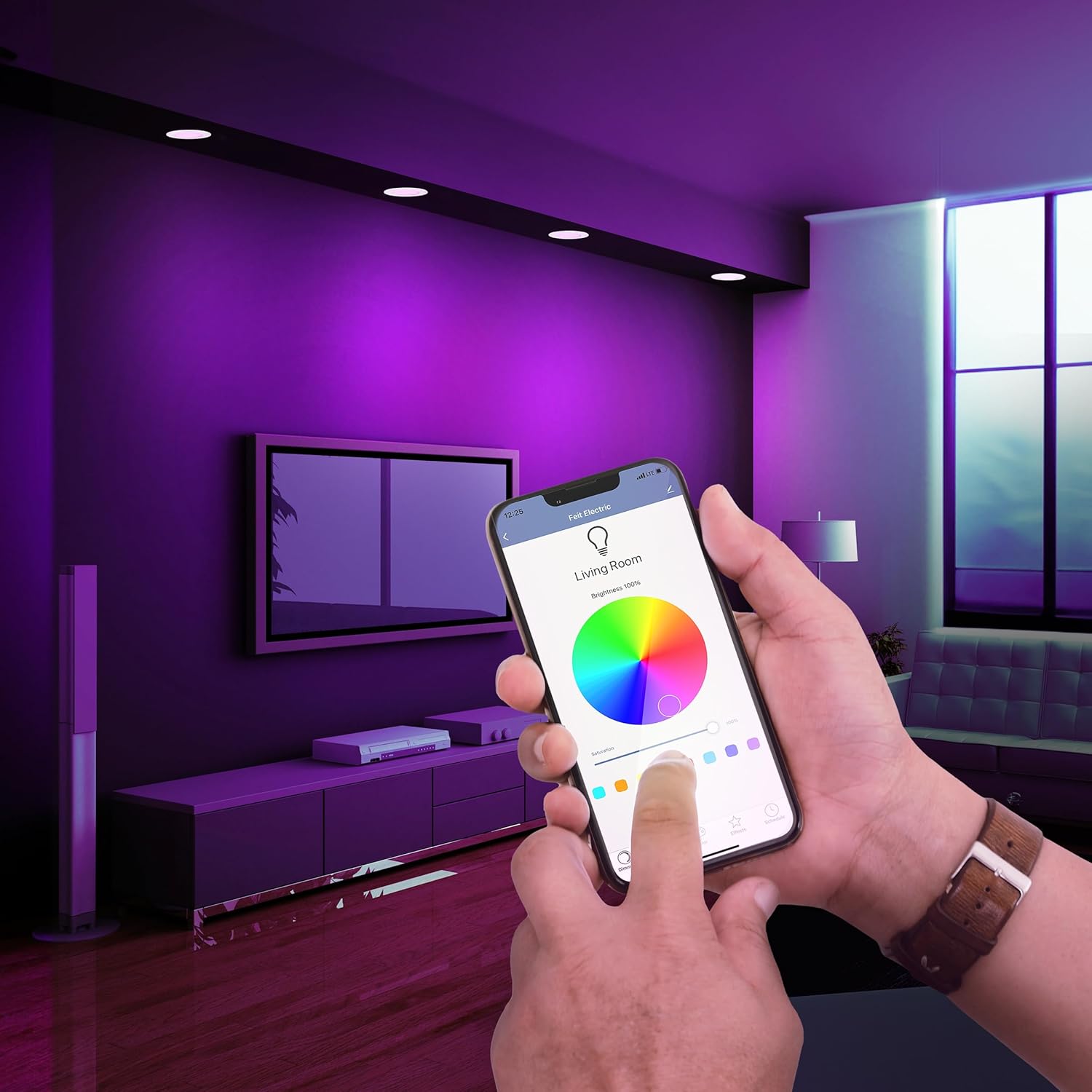 Feit Electric Smart Recessed Downlights, 5-6 Inch, Wi-Fi LED, Dimmable Color-Changing, 1000 Lumens, 11.1W (75W Equivalent), Voice & App Control, Daylight to Soft White, 50,000 Hour Lifespan