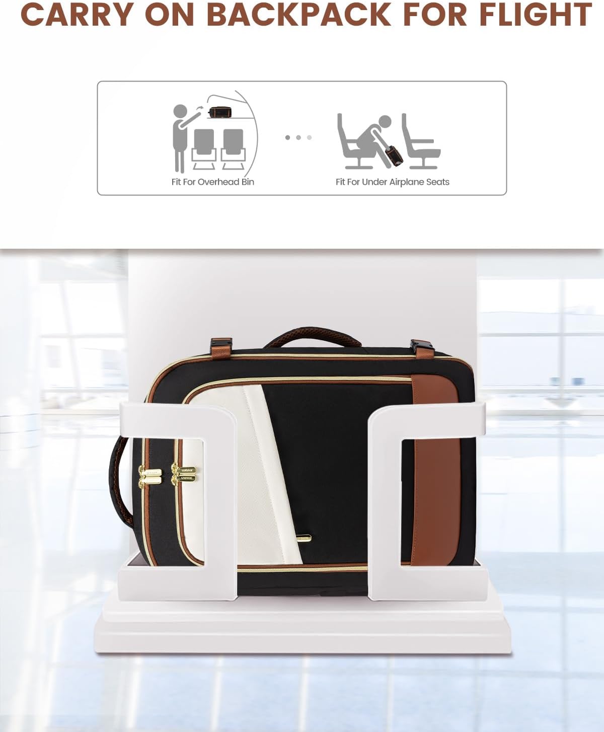 Alternative view of LOVEVOOK Travel Backpack for Women, 40L Carry On Backpack Flight Approved, Large Personal Item Bag Fits 17 inch Laptop, TSA Approved Luggage with 3 Packing Cubes,Waterproof Weekender Gym Daypack