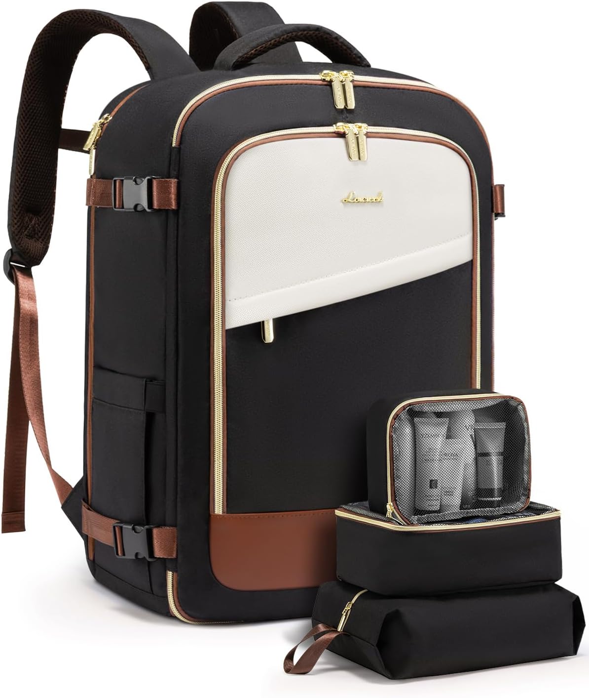 LOVEVOOK Travel Backpack for Women, 40L Carry On Backpack Flight Approved, Large Personal Item Bag Fits 17 inch Laptop, TSA Approved Luggage with 3 Packing Cubes,Waterproof Weekender Gym Daypack - Image 9