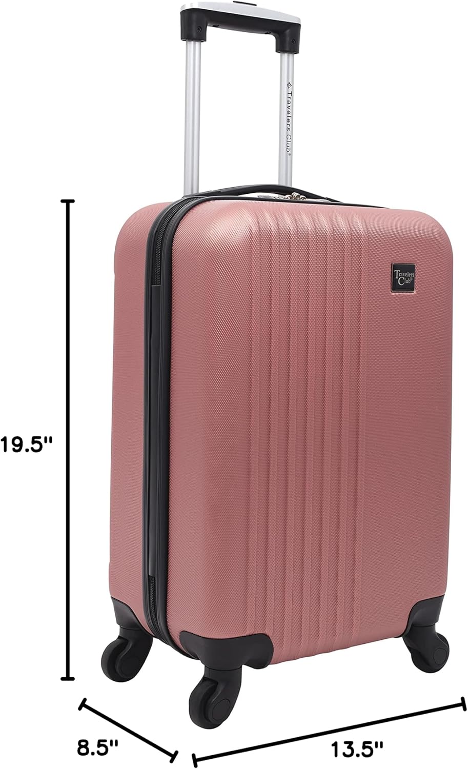 Travelers Club Cosmo Luggage, Rose Gold - 20 Inch, 20-Inch