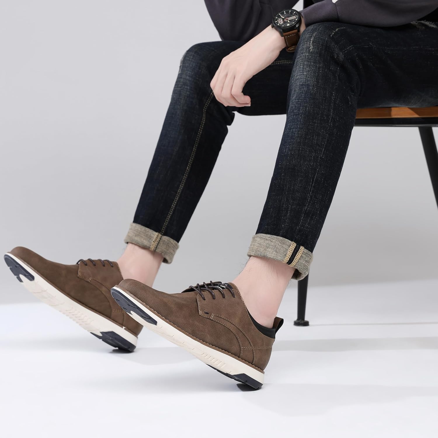 DECARSDZ Mens Dress Shoes Casual Oxford Shoes Business Formal Derby Sneakers Walking Shoe