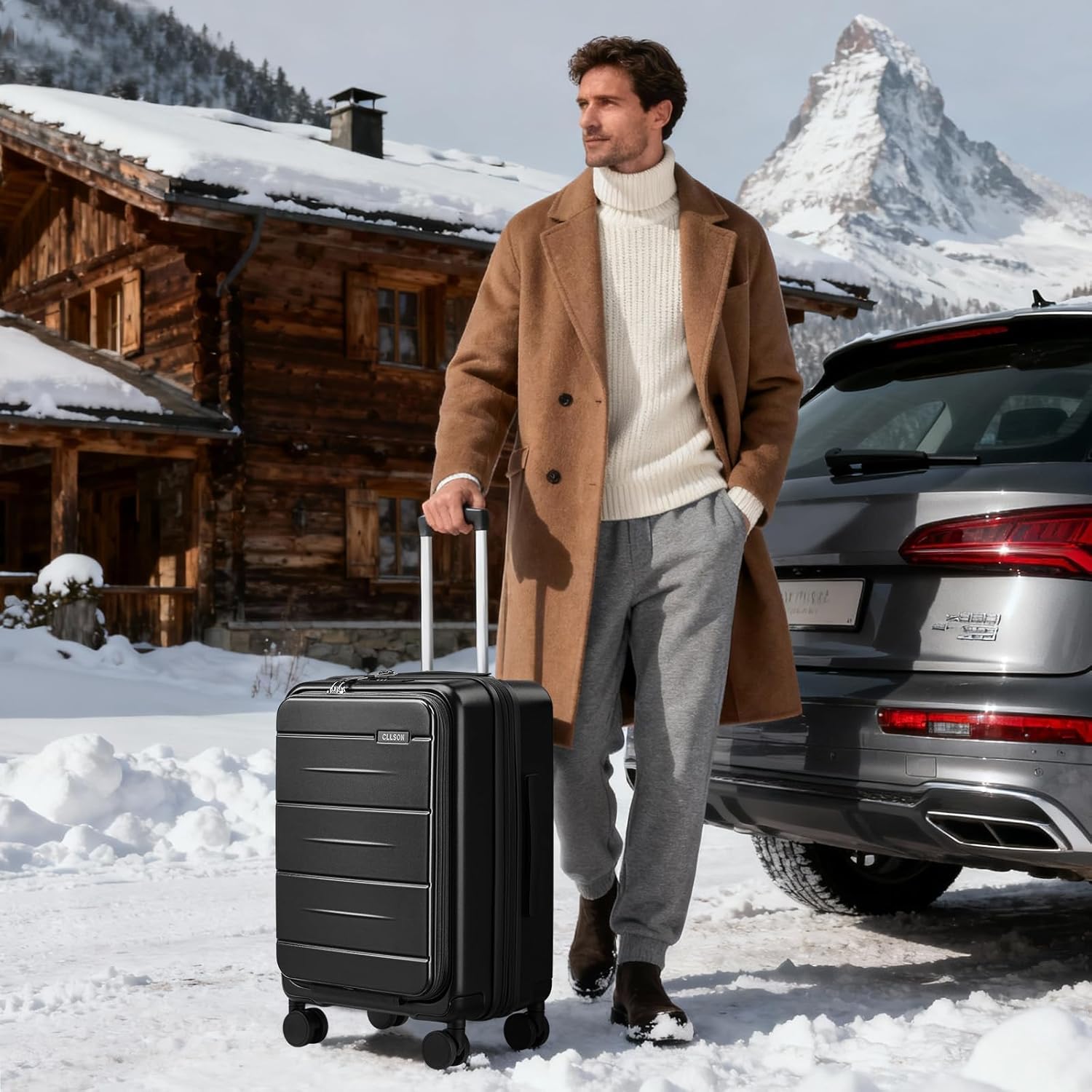 cllson Carry On Luggage with Top Opening, Expandable with Laptop Compartment and USB Charging Port, Lightweight with Front Pocket Rolling Suitcases with Spinner Wheels for Valentine Gifts