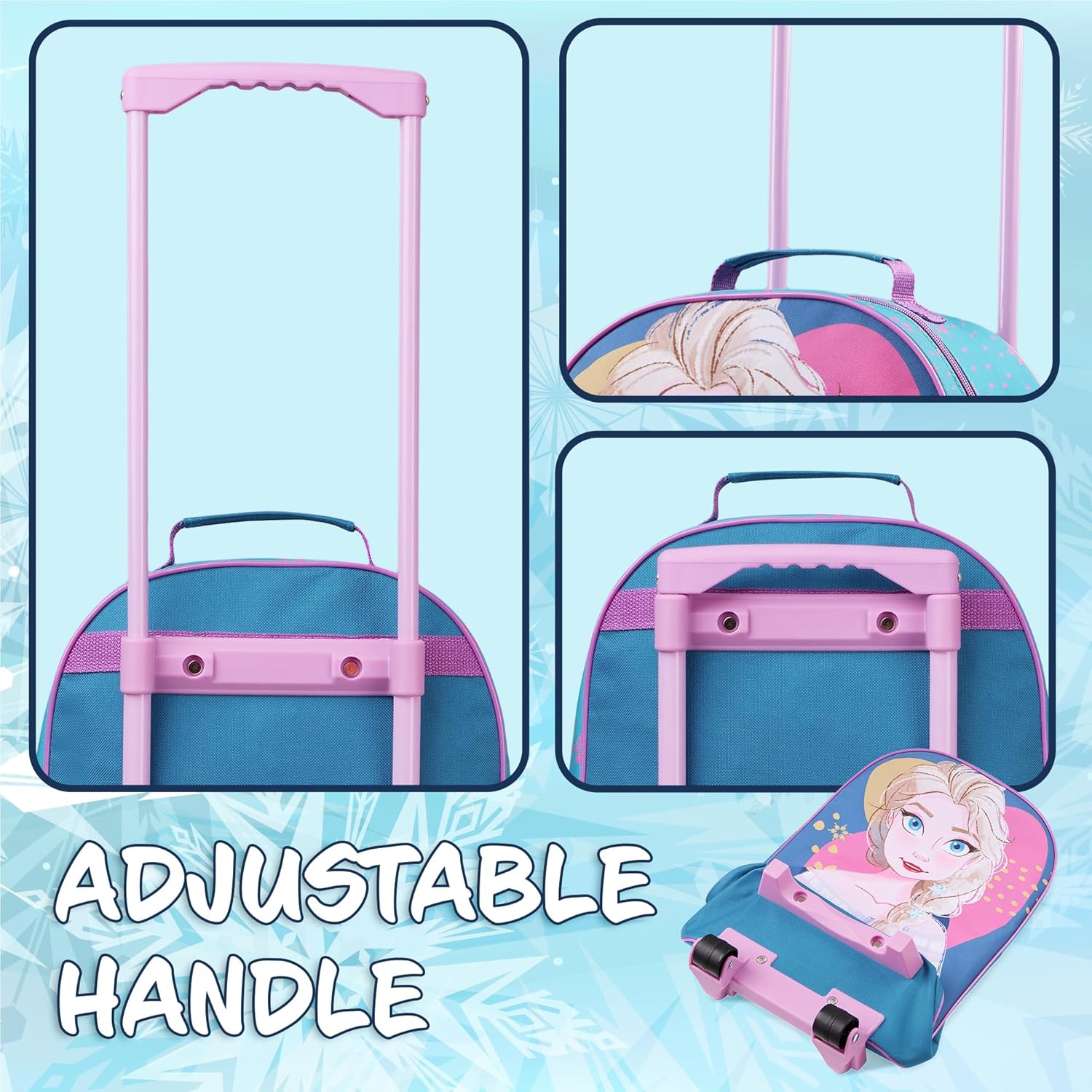 Alternative view of Disney Kids Rolling Luggage 16×11 in, 16u2011L Carryu2011On Suitcase with Wheels, Foldable Lightweight Travel Bag, Gifts for Kids (Blue Elsa)