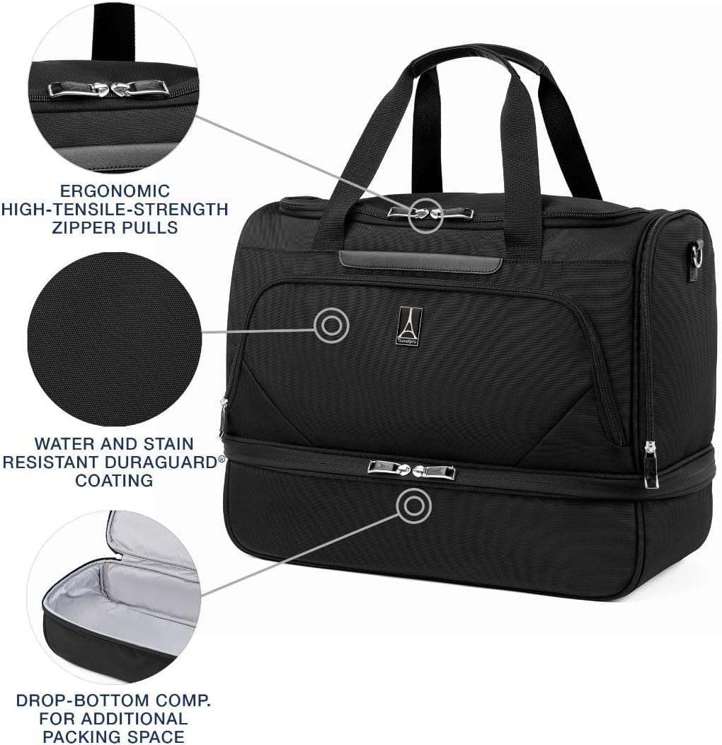 Travelpro Maxlite 5 Carry on Weekender with Drop-Bottom Compartment, Lightweight Overnight Travel Duffel Bag