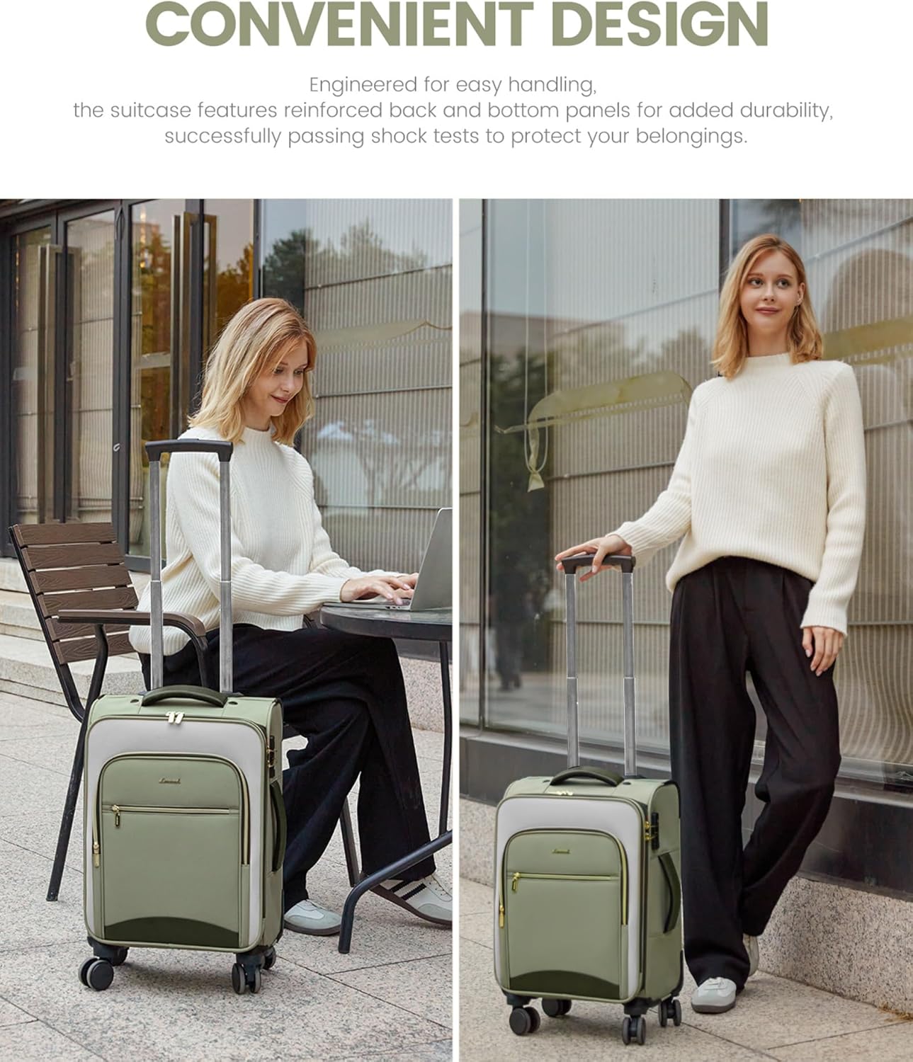 LOVEVOOK Carry On Luggage 22x14x9 Airline Approved, 20 Inch Softside Suitcases with Wheels, Lightweight Spinner Carry on Suitcase with TSA Lock, Water-Resistant Large Capacity Luggage for Travel