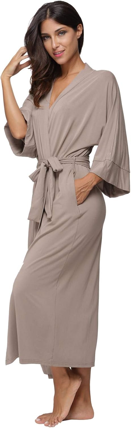 Women's Soft Robes Long Bath Robes Full Length Kimonos Sleepwear Dressing Gown,Solid Color