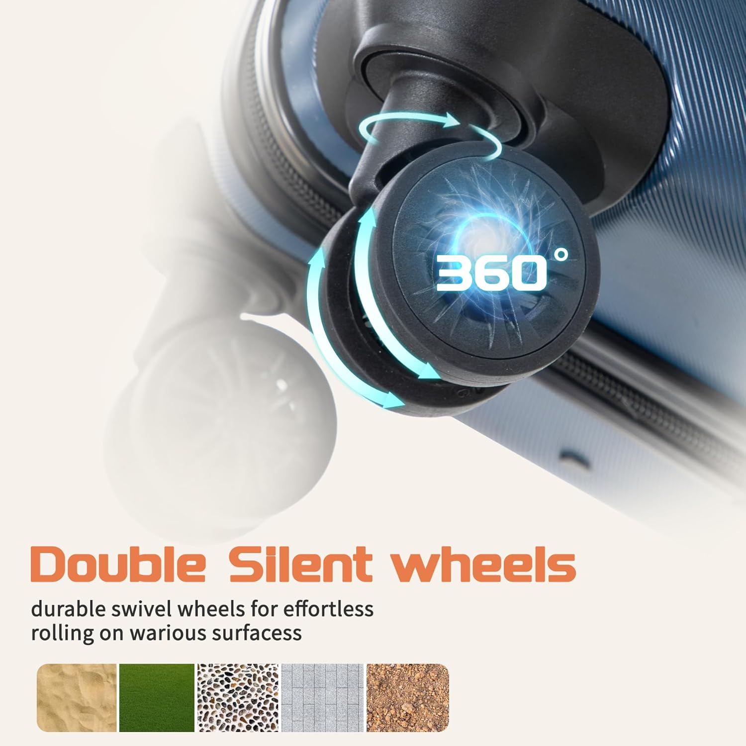 Alternative view of Rosamo Luggage Sets 3 Piece, ABS Suitcase Set (20/24/28), Hardside luggage with Spinner Wheels, Travel Luggage,14x8x9 Airline Approved Carry on, Lightweight Luggage with High-Security Lock