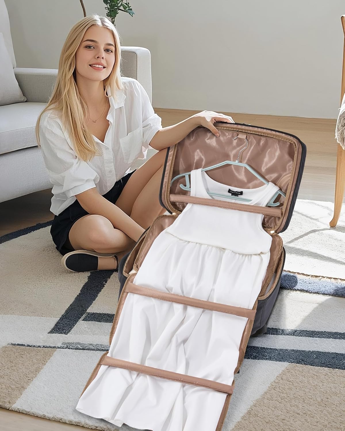 LOVEVOOK Travel Backpack for Women Men with Garment Bag, 40L Carry on Backpack as TSA Personal Item Flight Approved, Luggage Daypack Fits 17.3" Laptop, Overnight Business Weekender Travel Essential