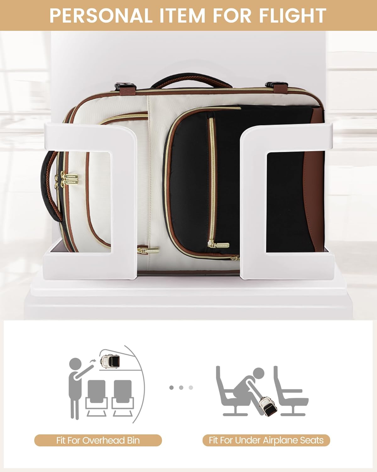 LOVEVOOK Travel Essentials Carry on Backpack 40L Travel Backpack for Women Men,Waterproof TSA Personal Item Travels Bag Airline Flight Approved,Large Carry on Luggage Laptop Backpack with Packing Cube - Image 4