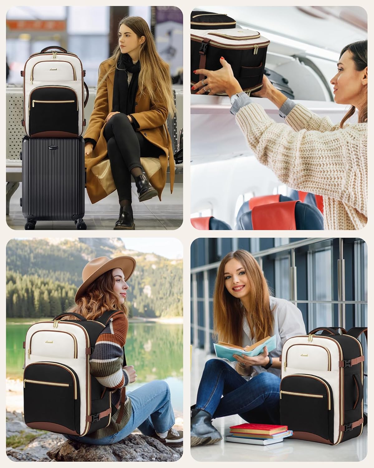 LOVEVOOK Travel Essentials Carry on Backpack 40L Travel Backpack for Women Men,Waterproof TSA Personal Item Travels Bag Airline Flight Approved,Large Carry on Luggage Laptop Backpack with Packing Cube - Image 6