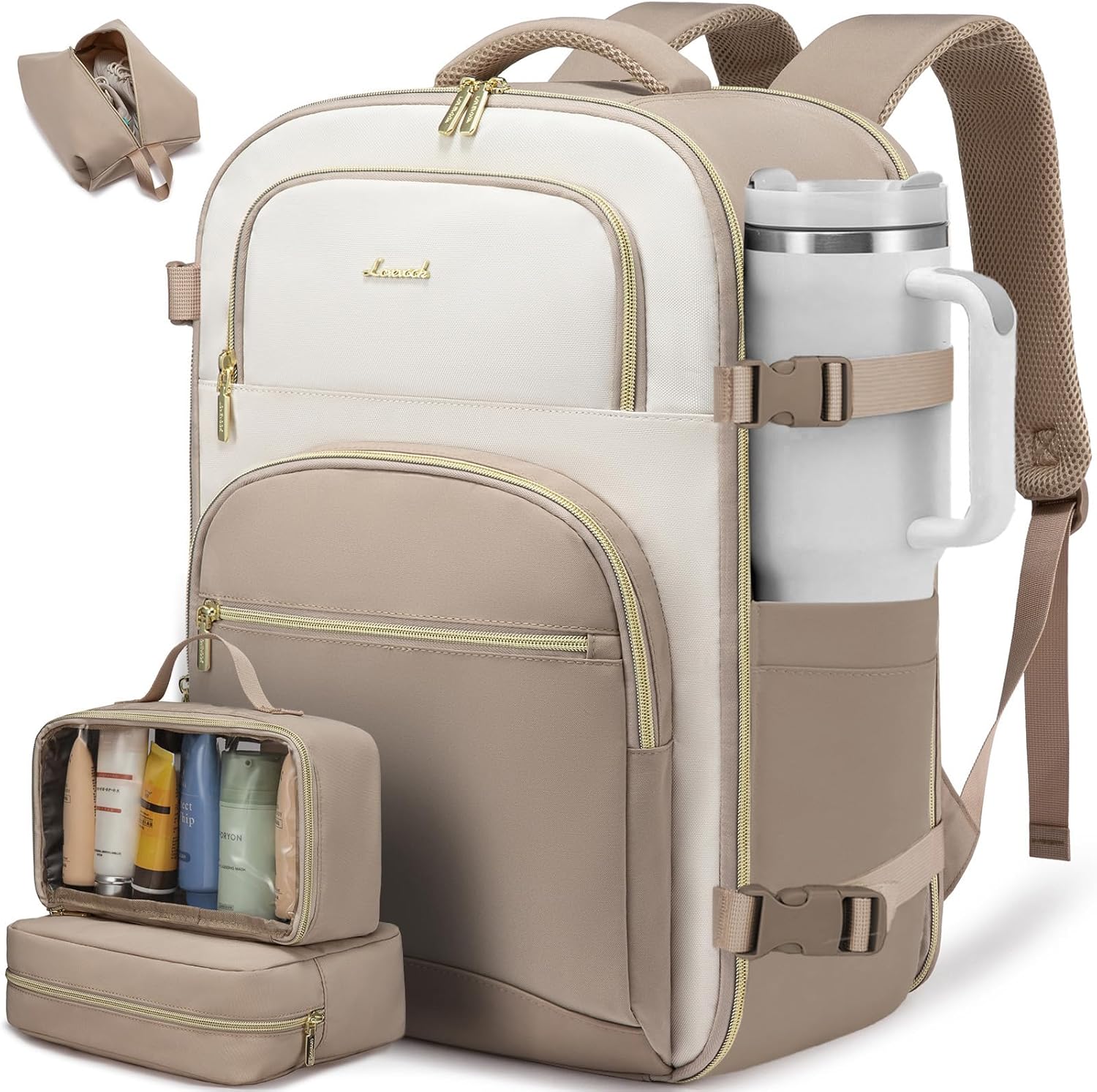 LOVEVOOK Travel Essentials Carry on Backpack 40L Travel Backpack for Women Men,Waterproof TSA Personal Item Travels Bag Airline Flight Approved,Large Carry on Luggage Laptop Backpack with Packing Cube - Image 7