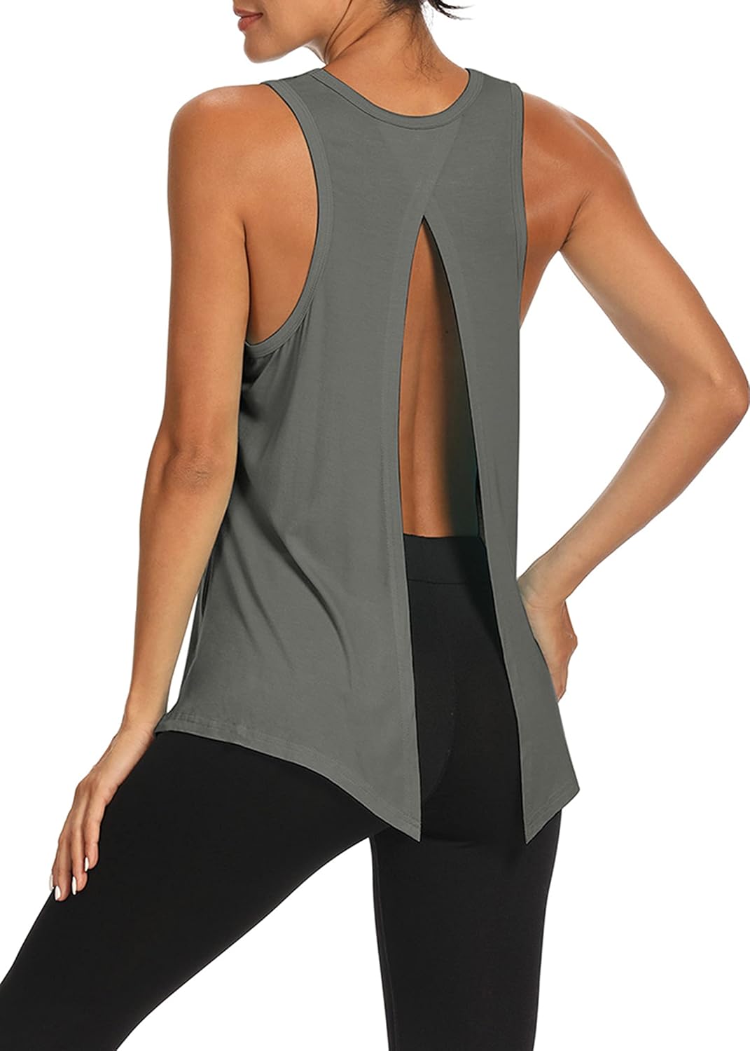 Alternative view of Bestisun Workout Tank Tops Open Back Yoga Exercise Shirts Tie Back Athletic Clothes for Women