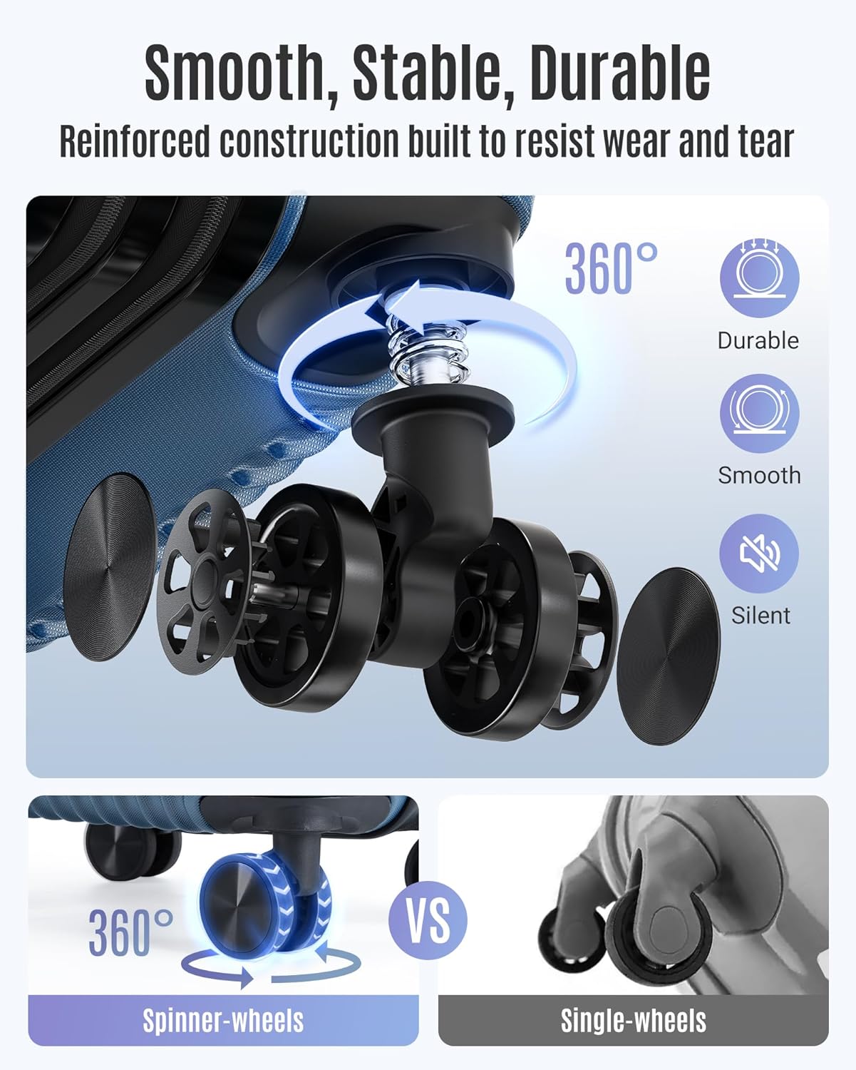 Alternative view of LIGHT FLIGHT Carry On Luggage 22x14x9 Airline Approved, Durable Hard Shell Carry On Suitcases with Wheels, Expandable Hardside Lightweight Travel Luggage with TSA Lock, Dark Green