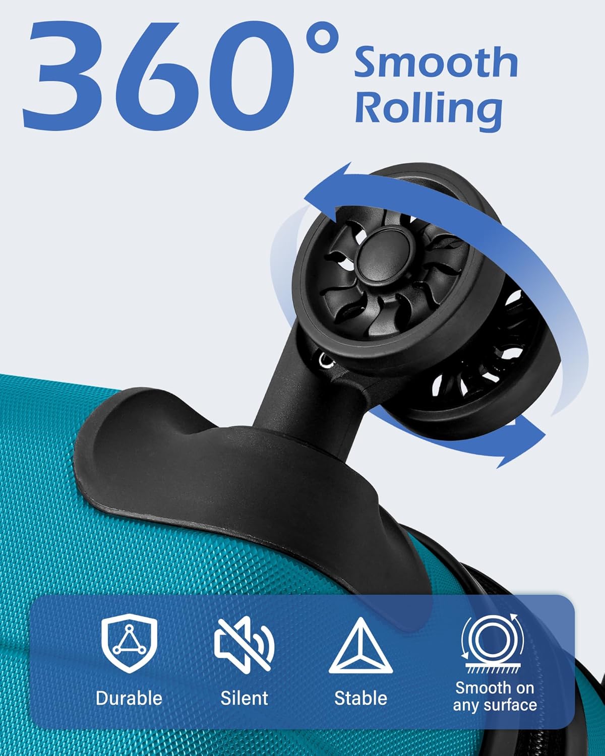 Coolife Hardside Checked Luggage with TSA Lock, Spinner Wheels, Telescopic Handle, Lightweight Suitcase (Silver, L(28in)) - Image 3