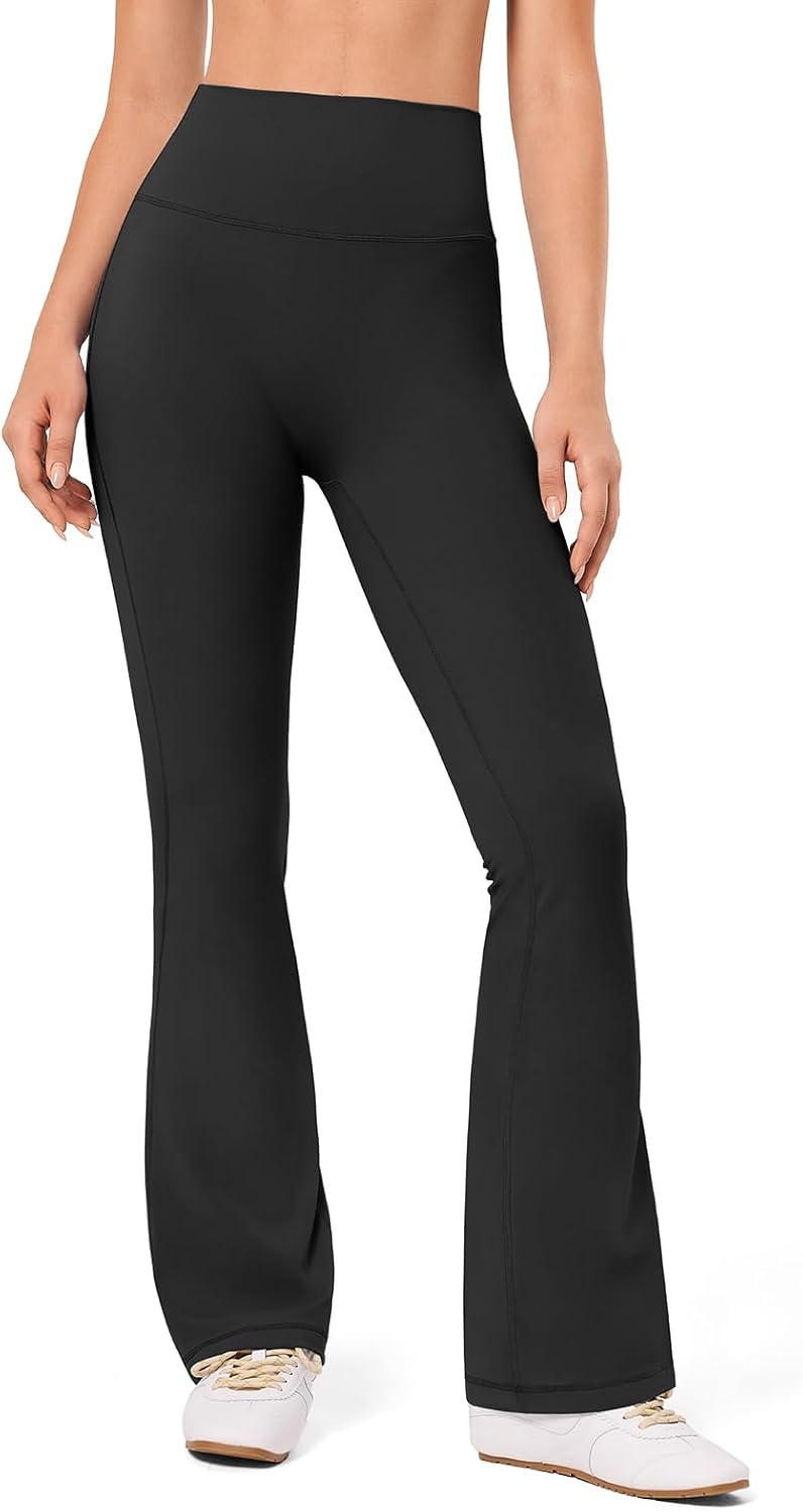 SOLUNSO No Front Seam Flare Leggings for Women u2013 High Waisted Bootcut Yoga Pants, Pilates Outfit for Casual Athleisure Wear