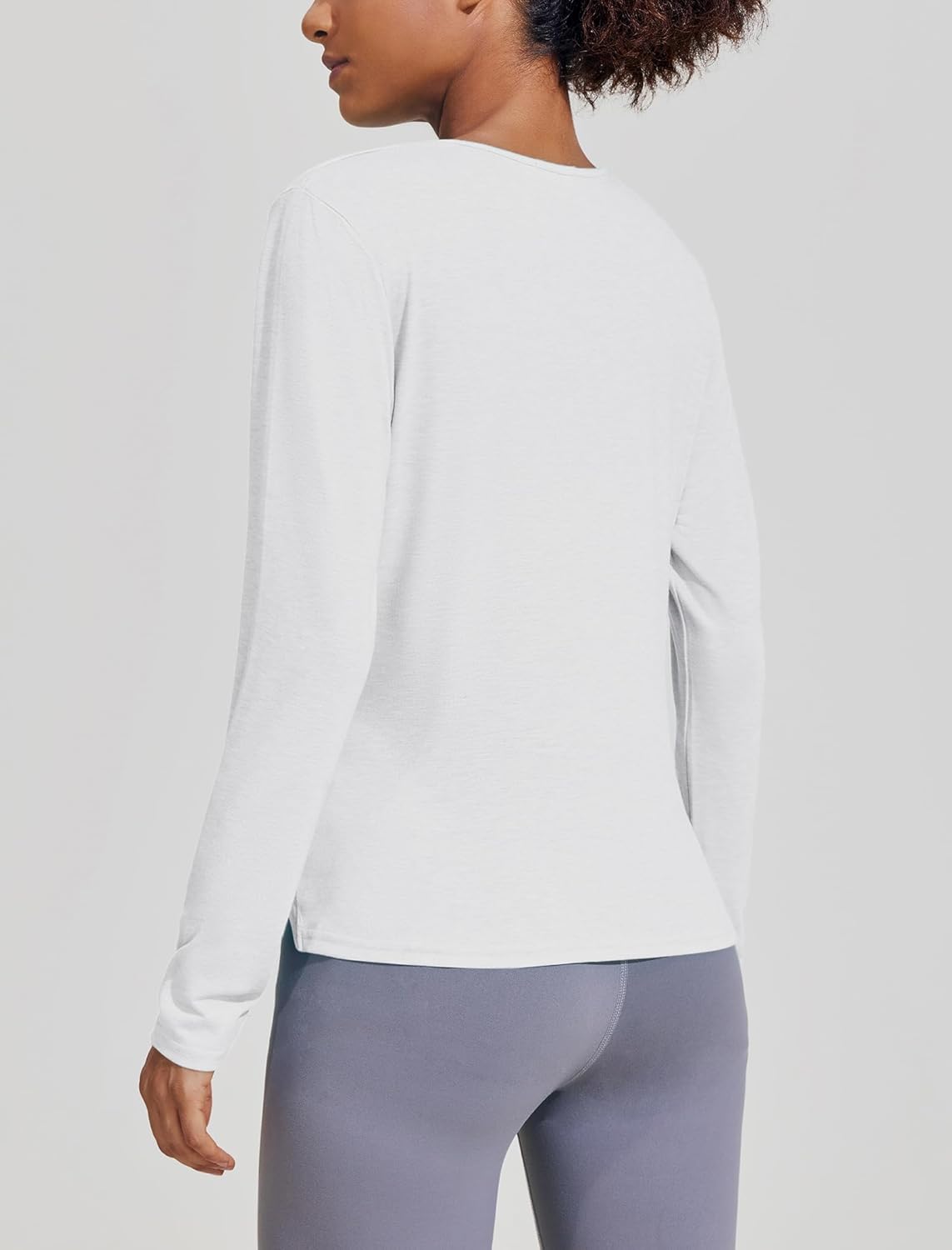 PINSPARK Women's Long Sleeve V Neck Twist Front Workout