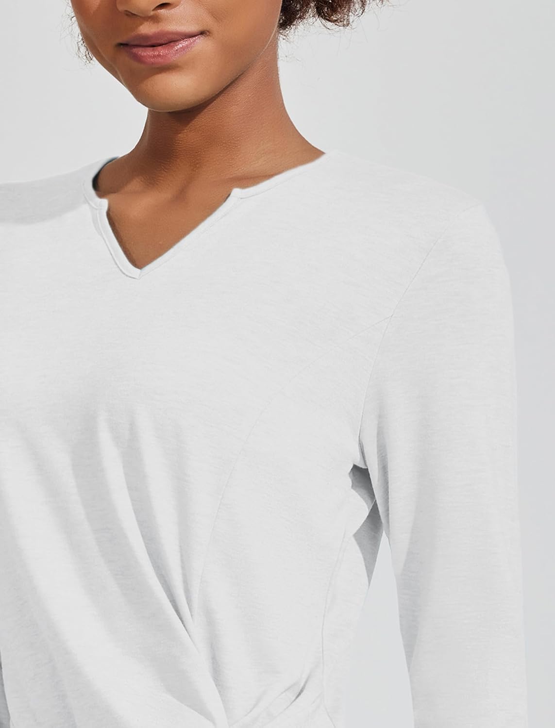 Alternative view of PINSPARK Women's Long Sleeve V Neck Twist Front Workout