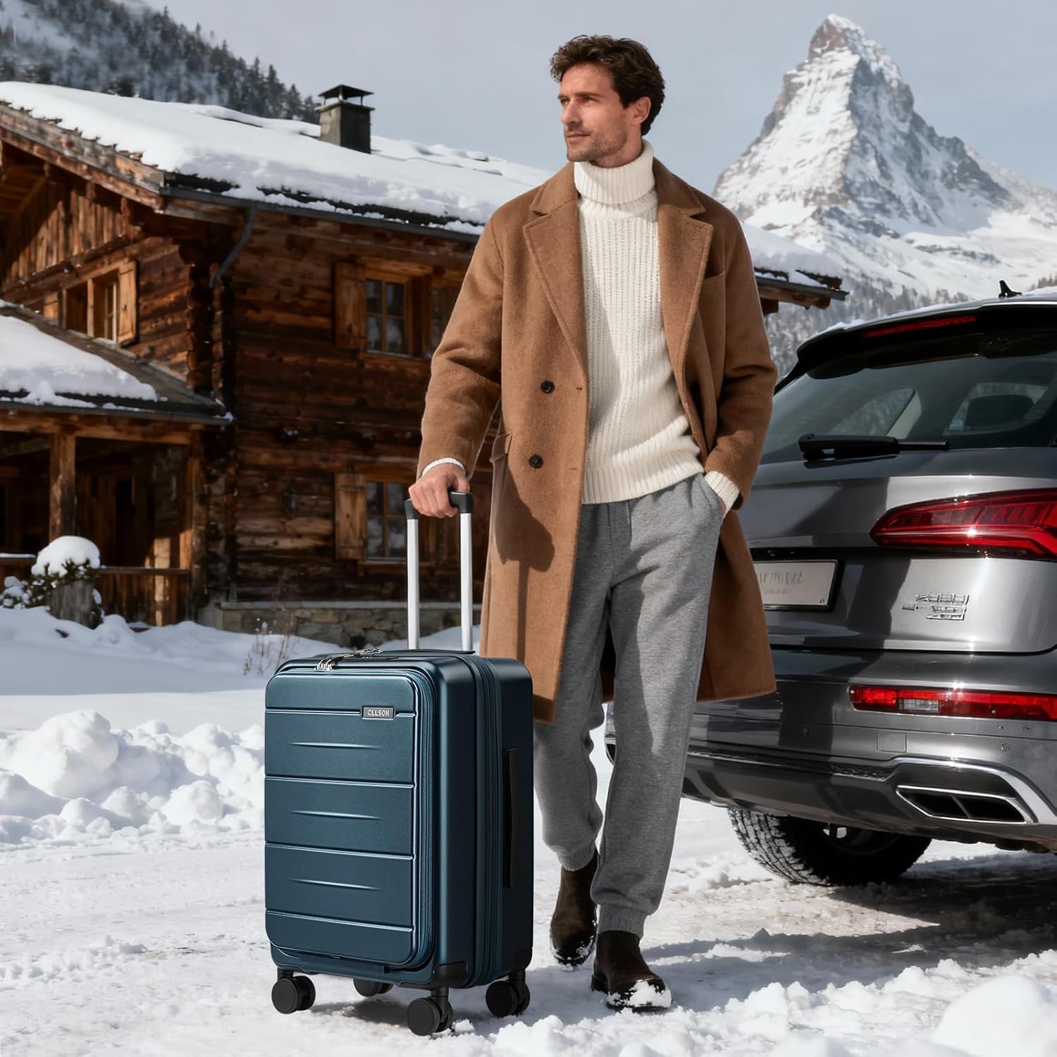 cllson Carry On Luggage with Top Opening, Expandable with Laptop Compartment and USB Charging Port, Lightweight with Front Pocket Rolling Suitcases with Spinner Wheels for Valentine Gifts