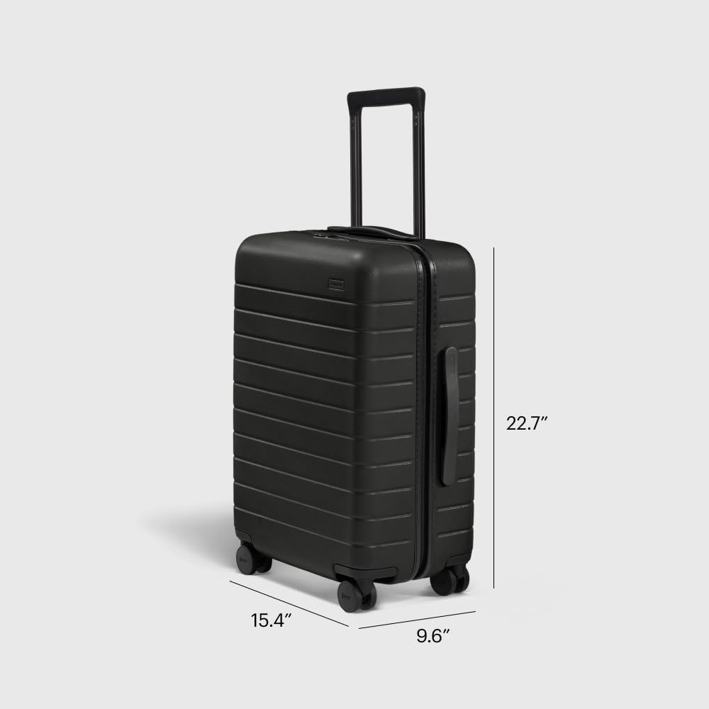Away Bigger Carry-On Luggage, Lightweight Hardside Large Suitcase with Spinner Wheels, TSA Lock, Airline Approved, Jet Black