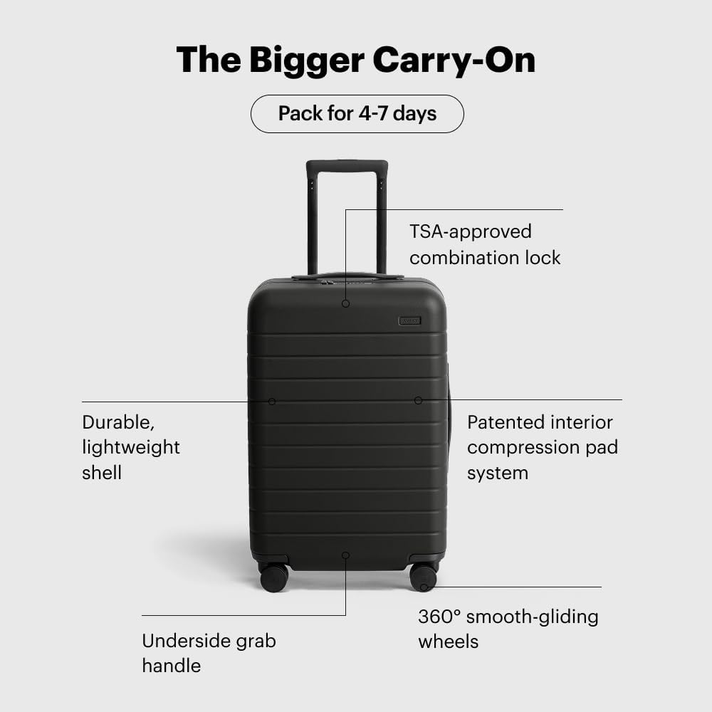 Alternative view of Away Bigger Carry-On Luggage, Lightweight Hardside Large Suitcase with Spinner Wheels, TSA Lock, Airline Approved, Jet Black