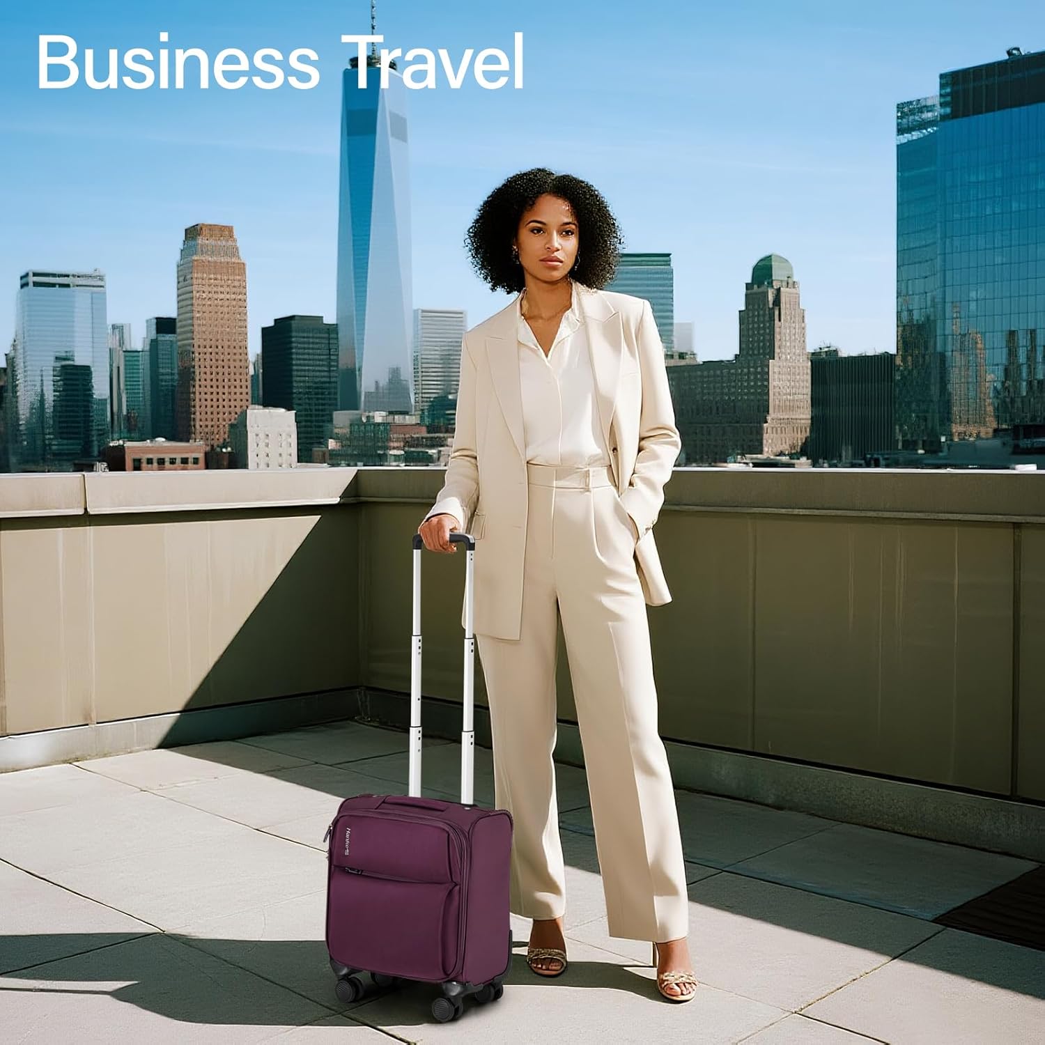 Hanke 16 Inch Underseat Carry On Luggage with Spinner Wheels for Airline, Small Softside TSA Approved Luggage Lightweight Rolling Suitcases Under Seat Travel Carry-On Bag(Caribbean Blue) - Image 8