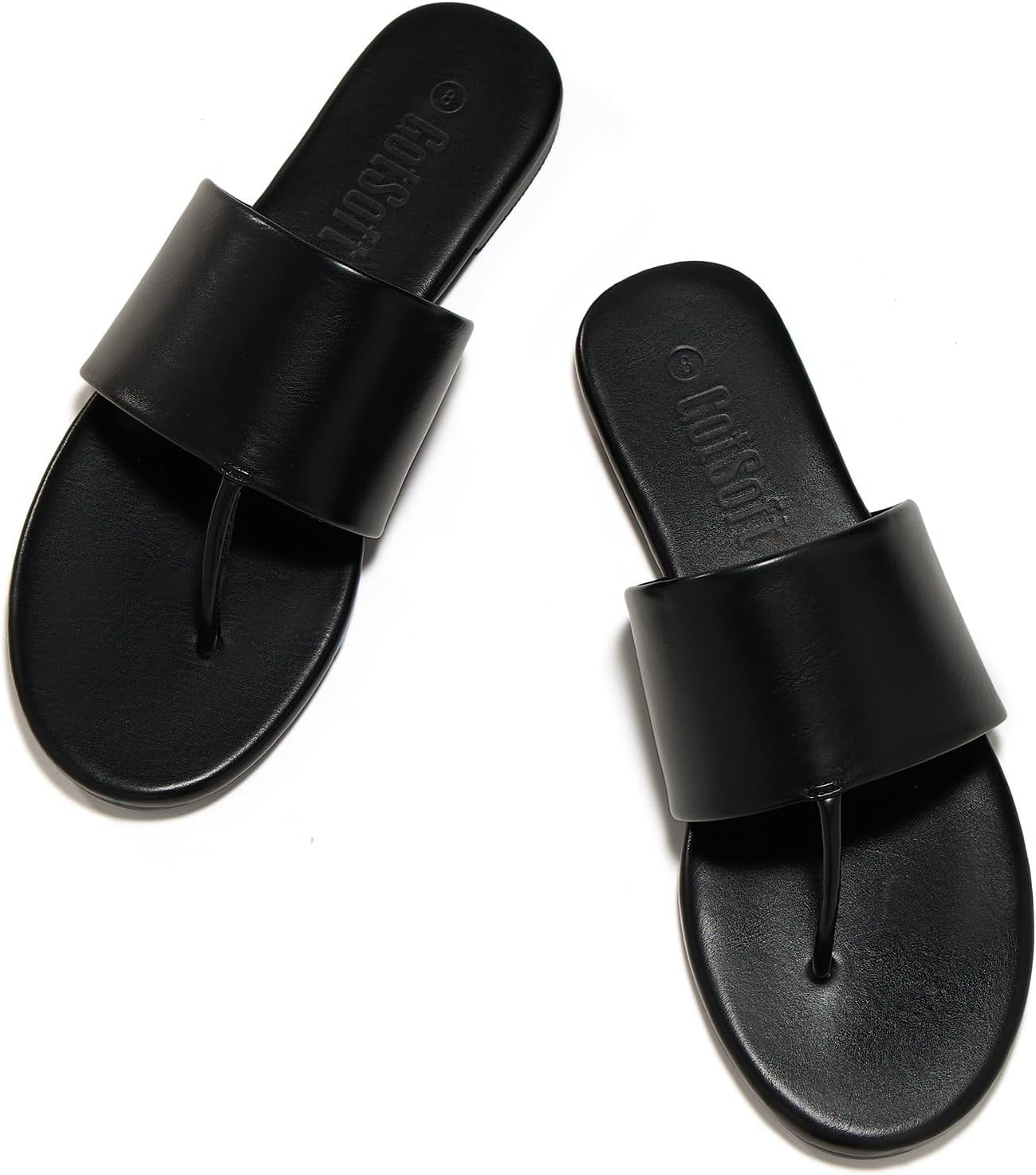 GotSoft Women's Flip Flops Flat Sandals Summer Beach Comfortable Flats Slip on Slippers Wide Dressy Shoes - Image 3