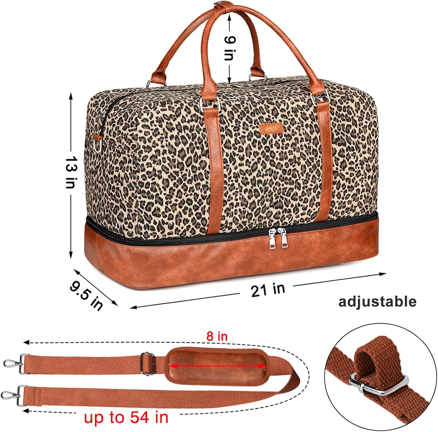 IBFUN Weekender Bags for Women, 21" Weekender Travel Bag, Travel Duffle Bag with Shoe Compartment Carry on Overnight Duffel Bag for Weekend Travel Business Trip