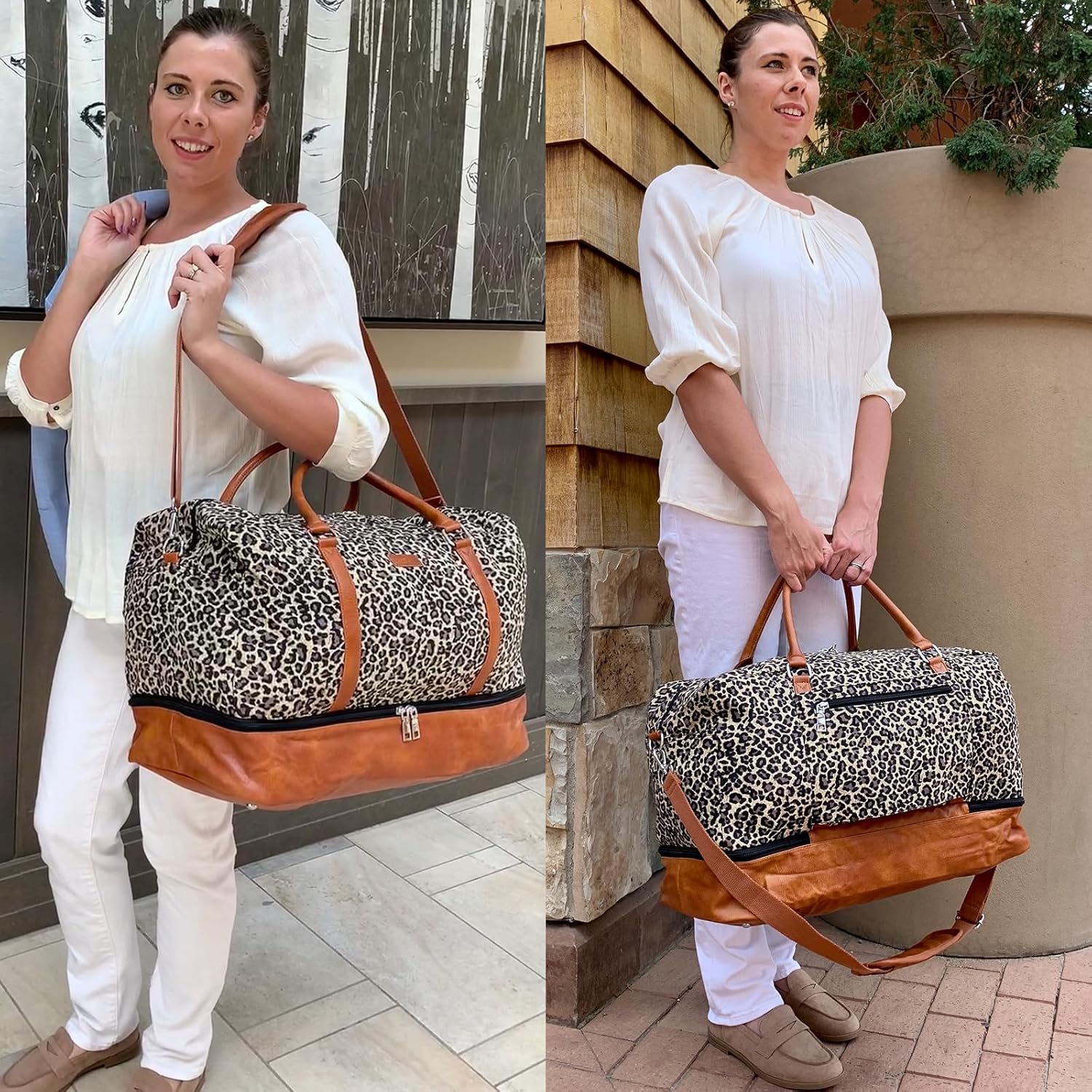 Alternative view of IBFUN Weekender Bags for Women, 21" Weekender Travel Bag, Travel Duffle Bag with Shoe Compartment Carry on Overnight Duffel Bag for Weekend Travel Business Trip