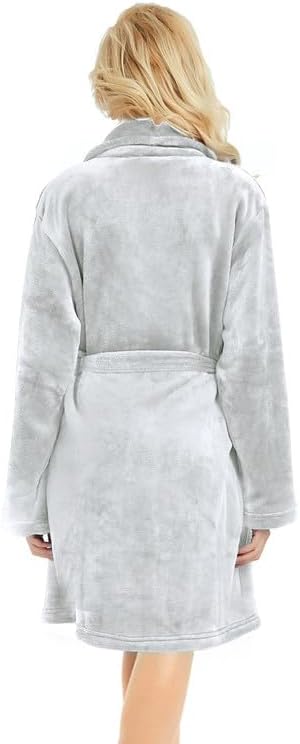U2SKIIN Women Fleece Robe, Short Cozy Plush Robes for Womens Soft Shawl Collar Warm Spa Bathrobe