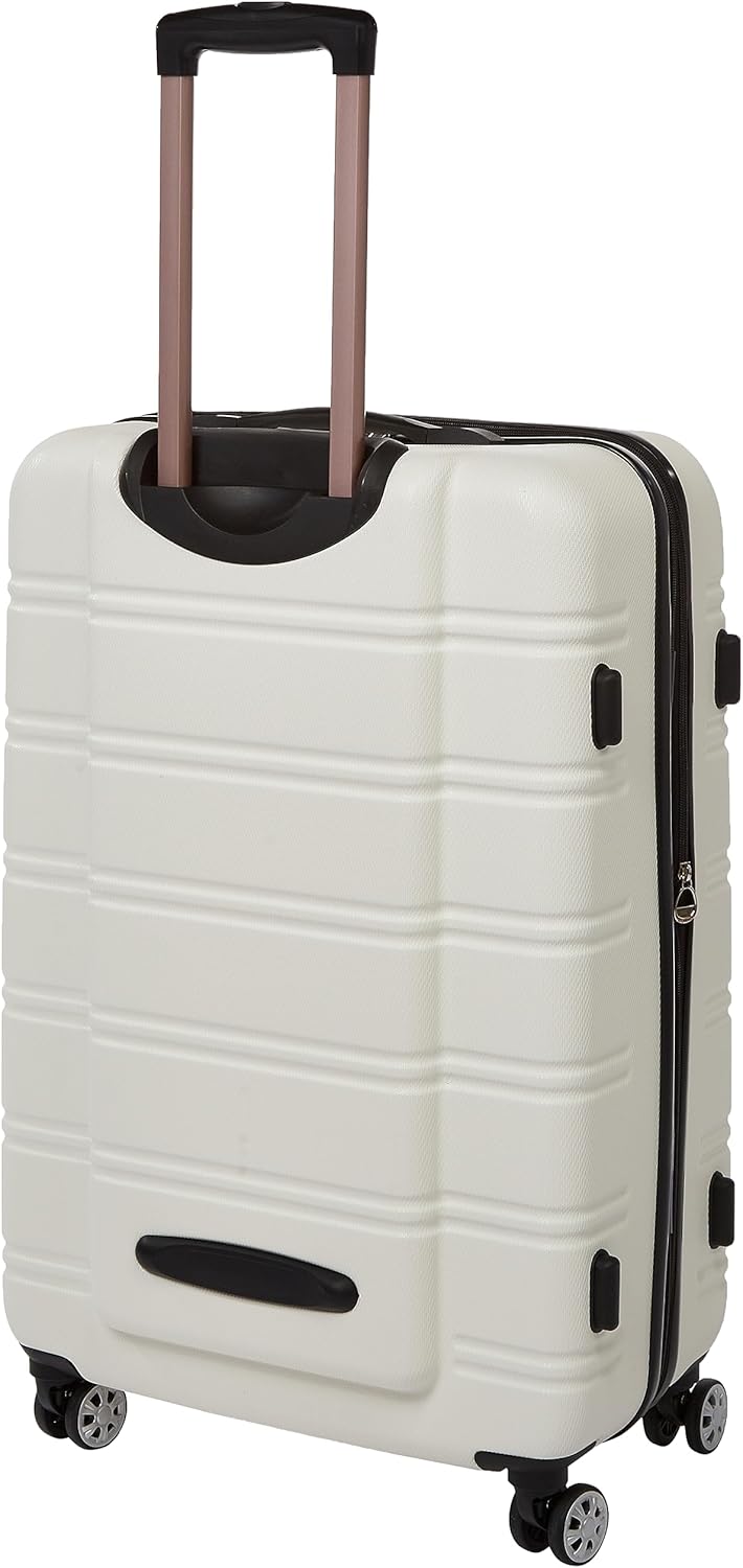 Rockland Melbourne Hardside Expandable Spinner Wheel Luggage, White, 2 Piece (20"/28")
