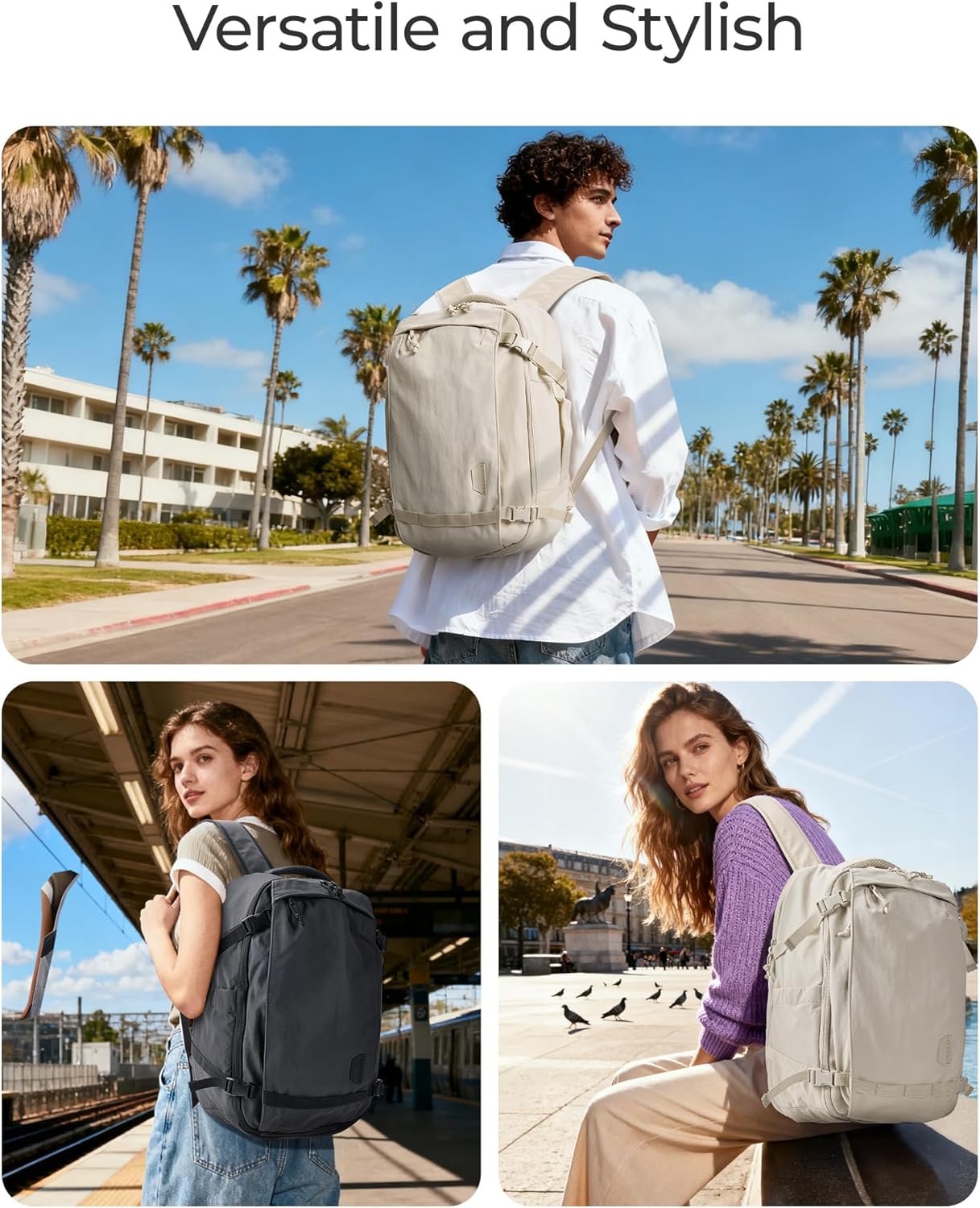 BAGSMART Travel Backpack Women, 15.6 Inch Carry On Backpack Flight Approved, TSA Approved Personal Item Travel Bag, Water Resistant Weekender Bag Luggage Daypack, Pistachio