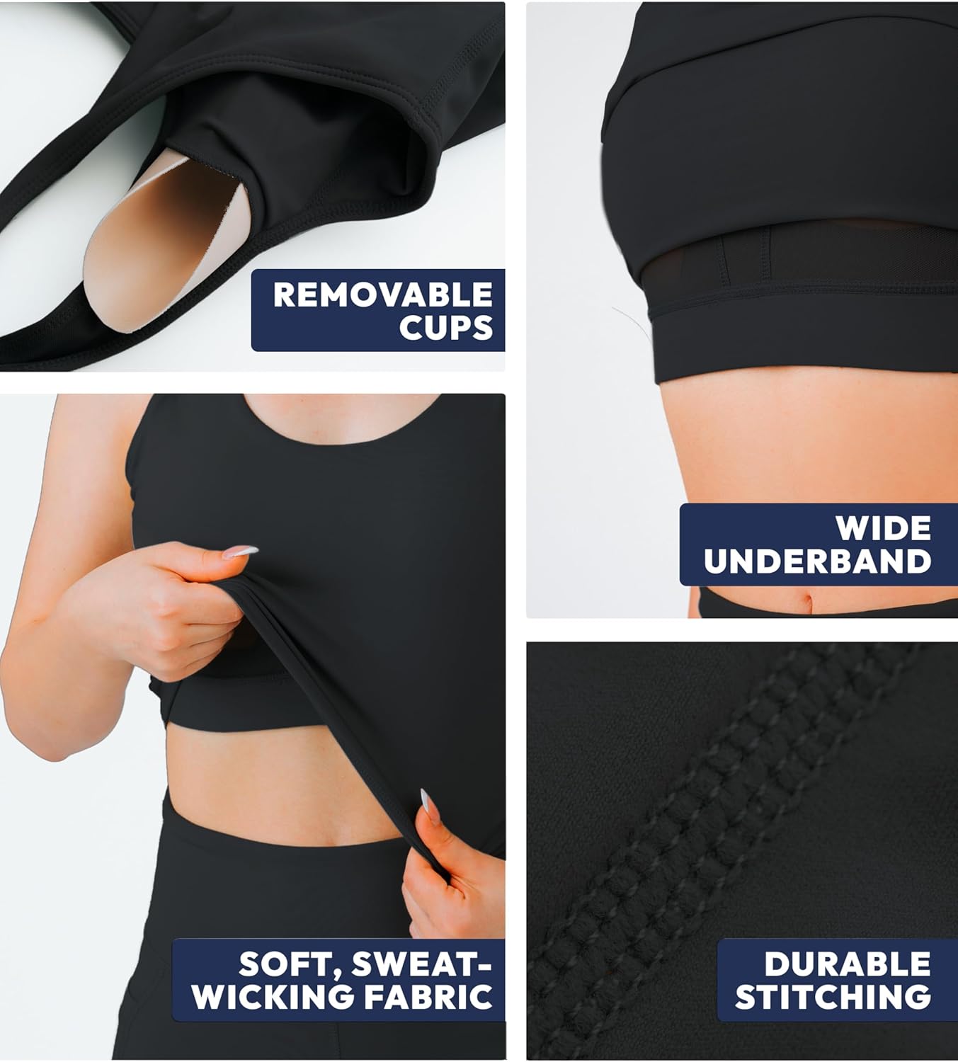 Nirlon U Tank Sports Bra for Women u2013 Scoop Neck Workout Top with Built-in Cups u2013 Ideal for Yoga, Gym & All-Day Comfort Wear - Image 3