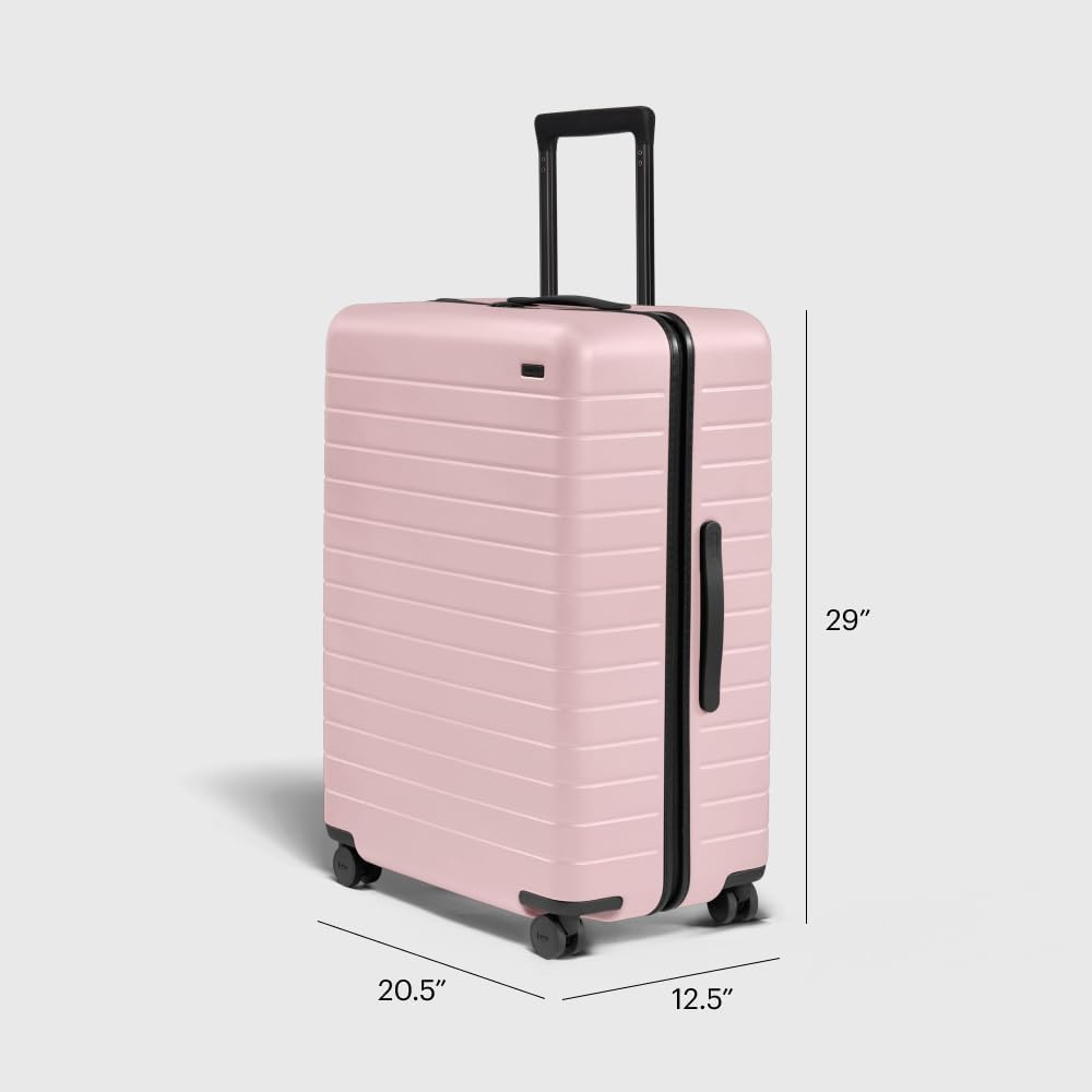Away Large Checked Luggage u2013 29" Hardside Suitcase with Spinner Wheels, Durable 100% Polycarbonate Lightweight Travel Bag, TSA Approved Lock & Interior Compression System, Blush Pink