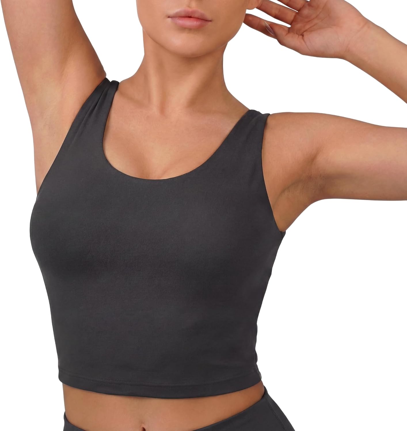 Nirlon U Tank Sports Bra for Women u2013 Scoop Neck Workout Top with Built-in Cups u2013 Ideal for Yoga, Gym & All-Day Comfort Wear - Image 9