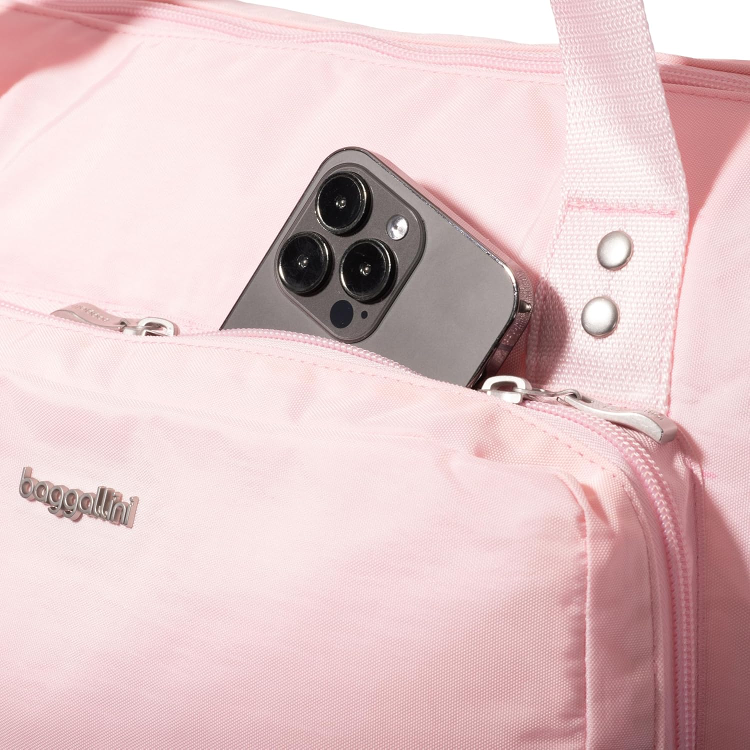 Baggallini Carryall Expandable Lightweight Travel Tote 22" Packable Folding Compact Nylon Washable Weekender w/Luggage Sleeve