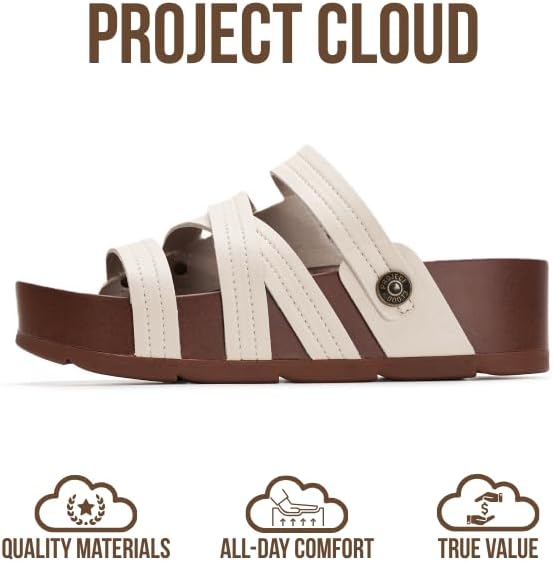 Alternative view of Project Cloud Wedge Platform Sandals Women Footwear - Lightweight with Plush & Soft Insole Beach Essentials Wedge Sandals Durable Non-Slip Sandals for Women 2026 (Pasadena)