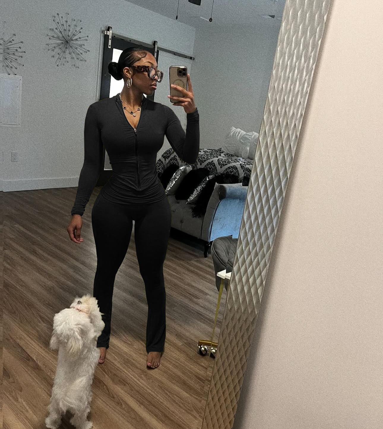 Alternative view of Nimsruc Two Piece Outfits For Women Workout Set Long Sleeve Tracksuit Zip Up Sweatsuits