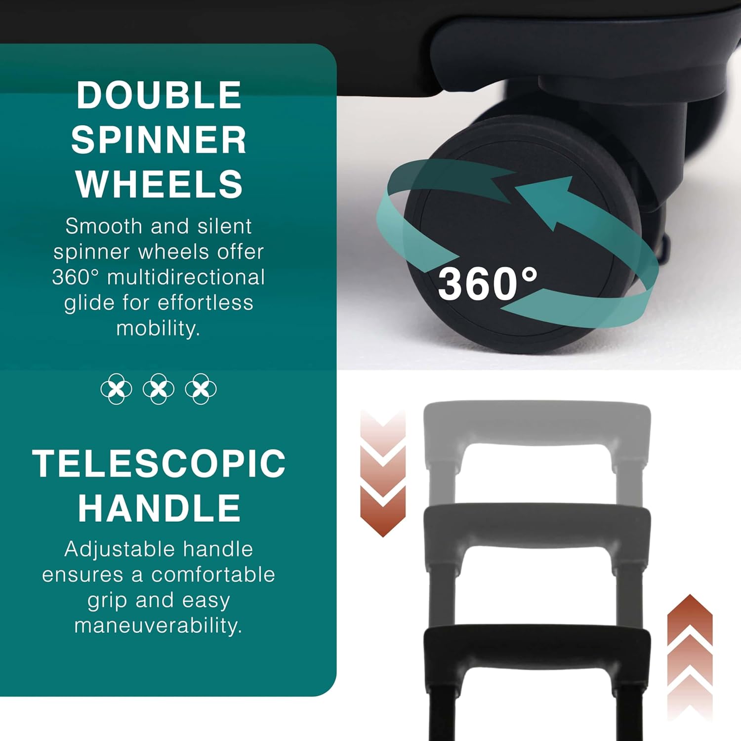 TRAVELARIM Luggage Sets 3 Piece, 20 Inch Carry on Luggage and 28 Inch Suitcases with Wheels Spinner, Durable Hard Shell Suitcase Set, Expandable Travel Suitcase, Black - Image 6