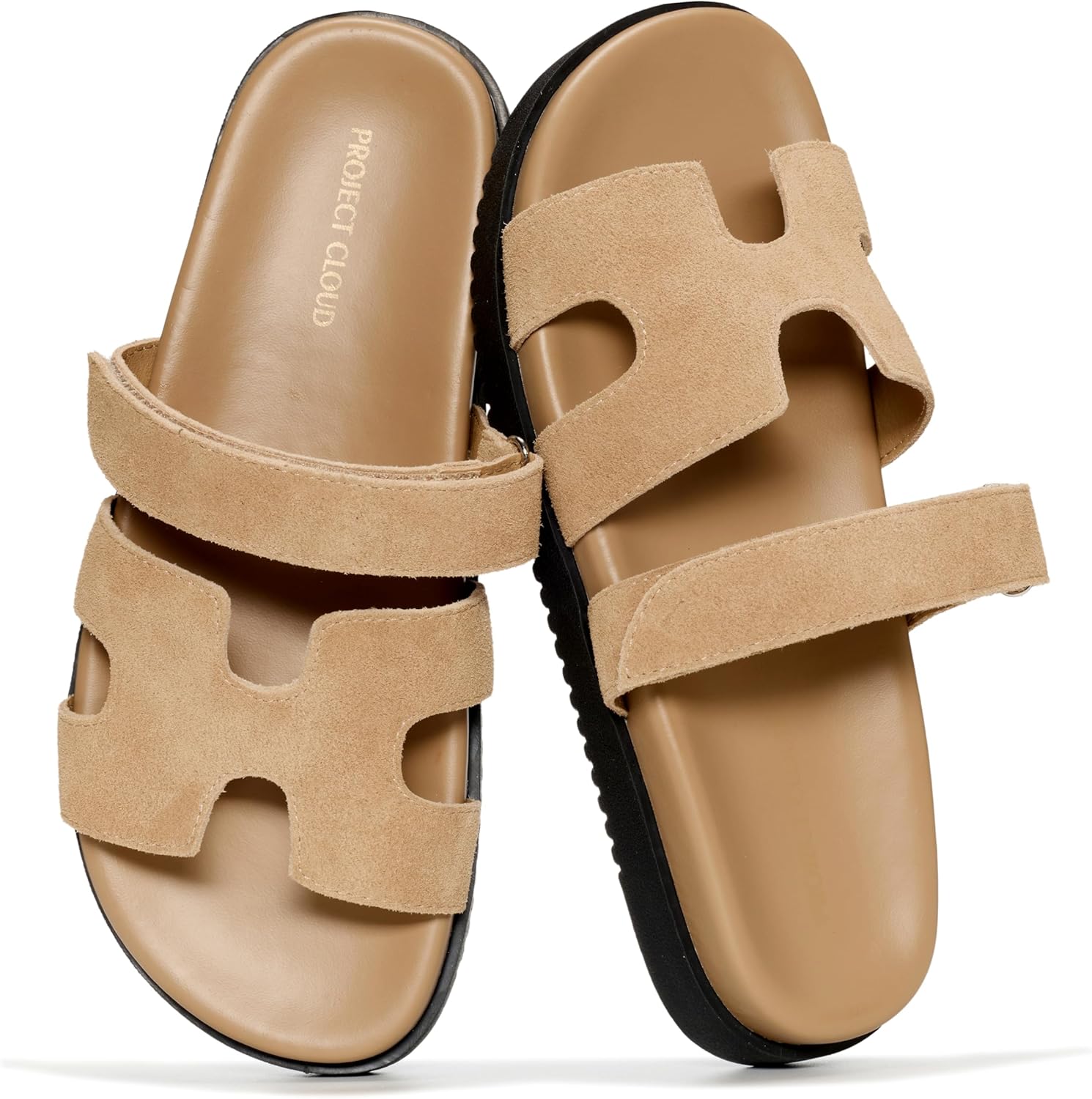 Project Cloud 100% Genuine Leather Womens Sandals - Stylish & Comfy Sandals for Women Footwear with Plush & Soft Insole - Slip-resistant Slides for Women - Image 5