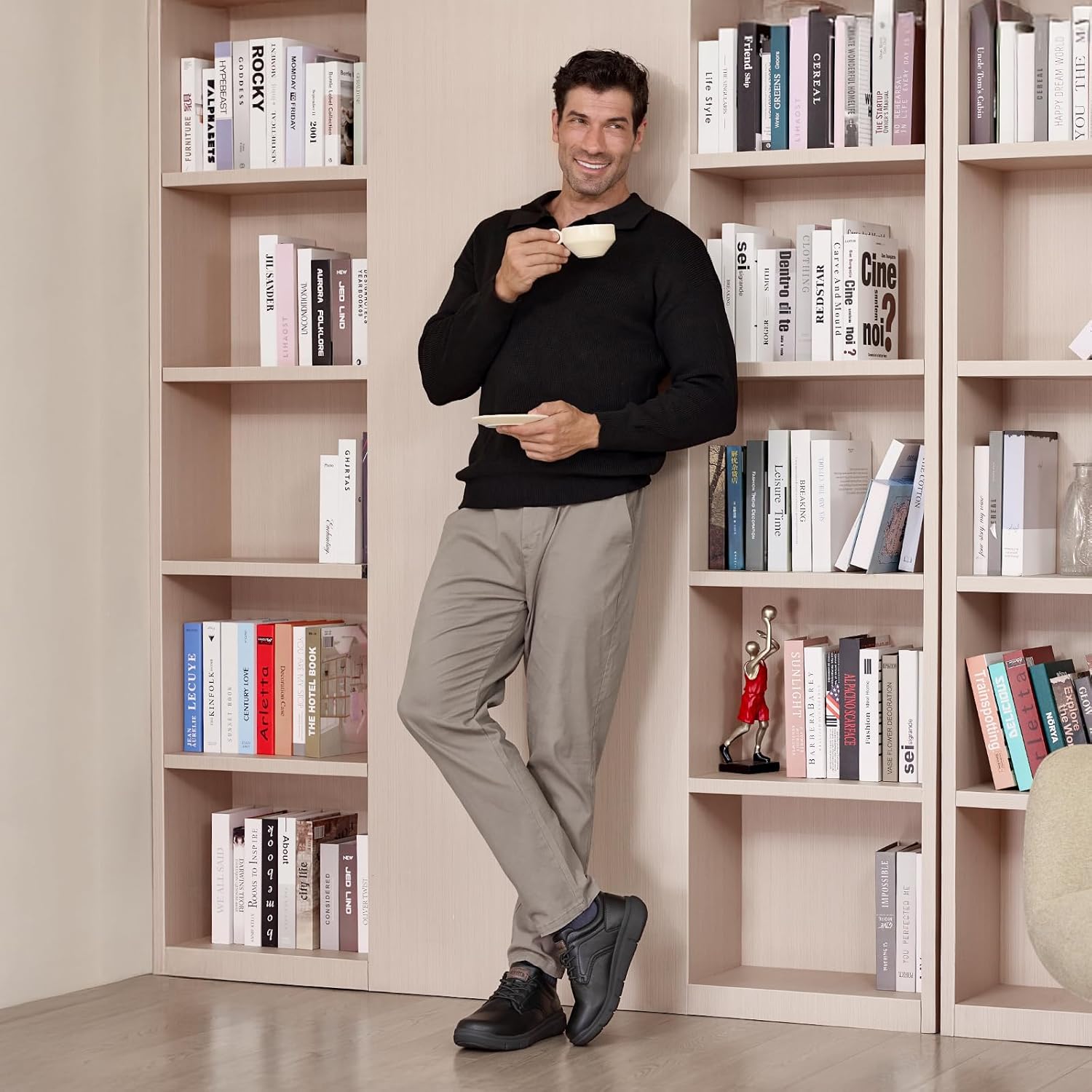 FitVille Men's Wide Slip-On Shoes Casual Dress Walking Shoes Arch Support Oxford Shoes Lightweight Cushioned Business Sneakers