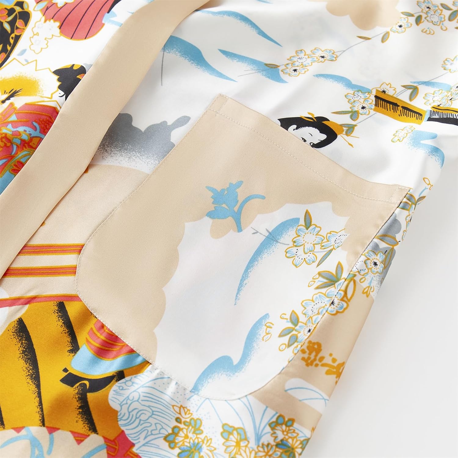 Alternative view of Women's Floral/Patterned Silky Kimono Robes Long Satin Bathrobes Sleepwear Loungewear