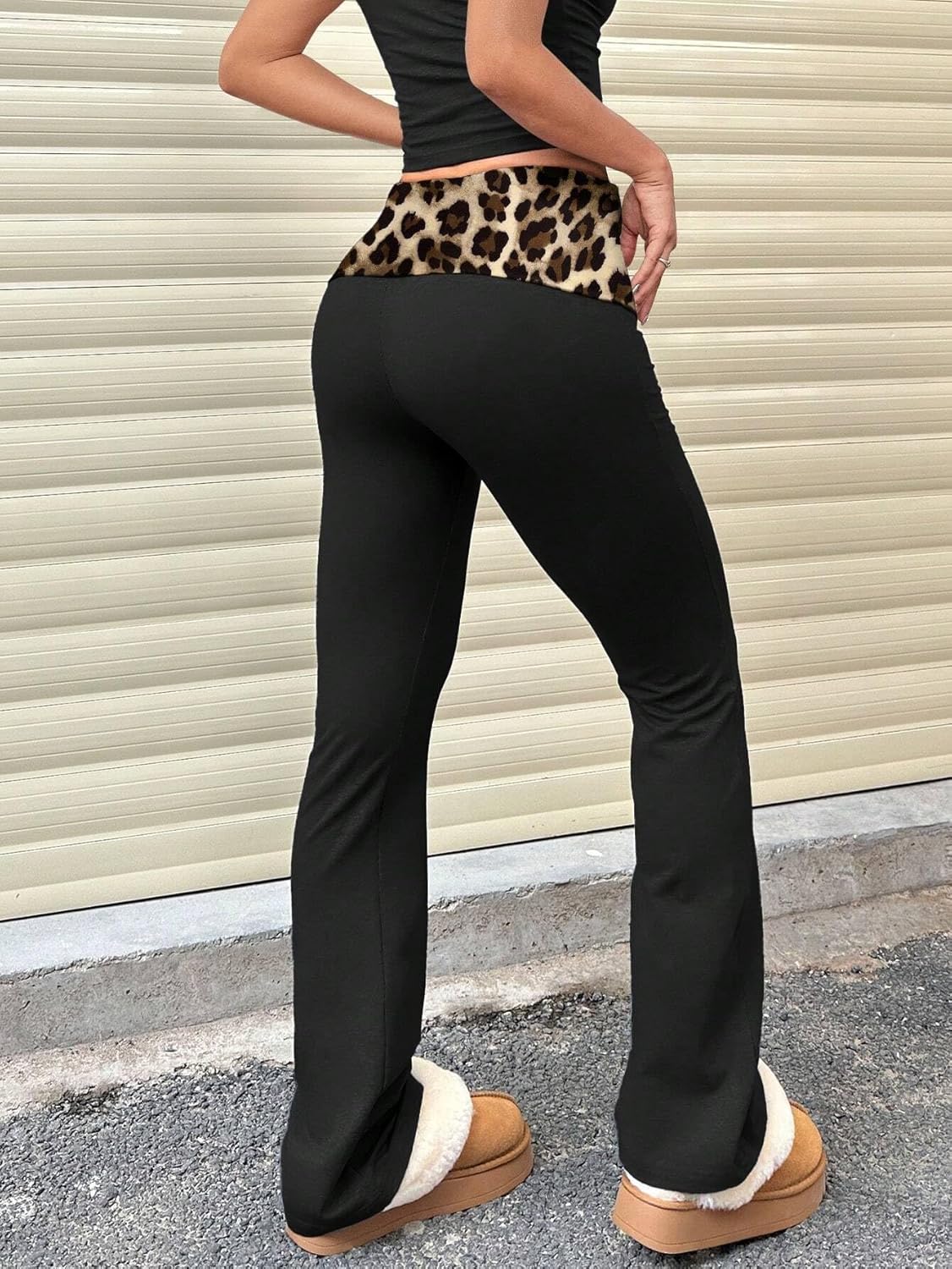 FAQUDY Women's 3 Piece Yoga Pants Set High Waisted Elastic Waist Flare Bootcut Leggings Gym Workout Casual Wear