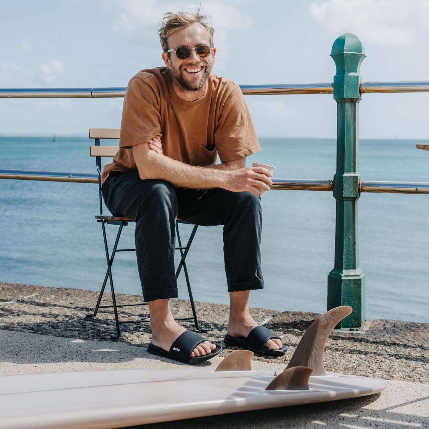 REEF Men's One Slide Sandals